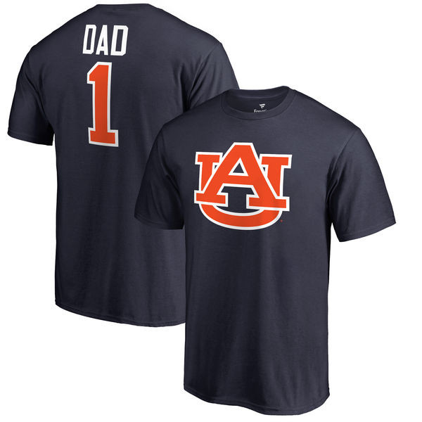 Men's Auburn Tigers #1 Dad Navy Orange College Hot Printing Football T-Shirts